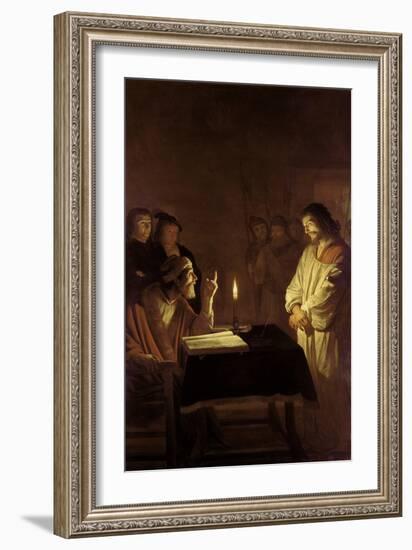 Christ Before the High Priest, 1617-Gerrit van Honthorst-Framed Giclee Print