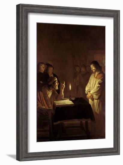 Christ Before the High Priest, 1617-Gerrit van Honthorst-Framed Giclee Print