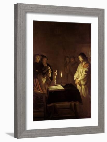 Christ Before the High Priest, 1617-Gerrit van Honthorst-Framed Giclee Print