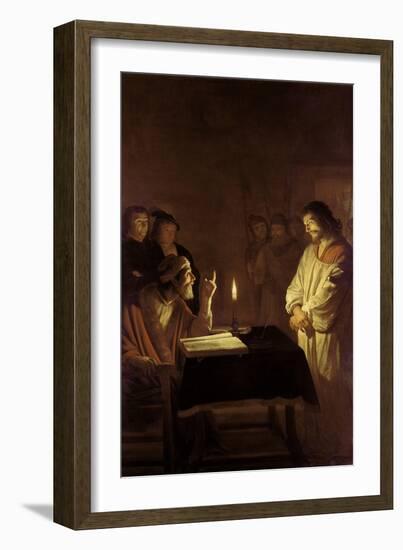 Christ Before the High Priest, 1617-Gerrit van Honthorst-Framed Giclee Print