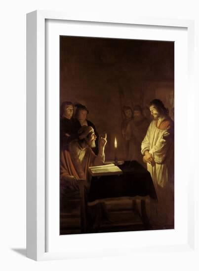 Christ Before the High Priest, 1617-Gerrit van Honthorst-Framed Giclee Print