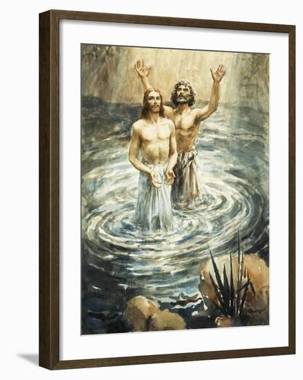 Christ Being Baptised by John the Baptist-Henry Coller-Framed Giclee Print