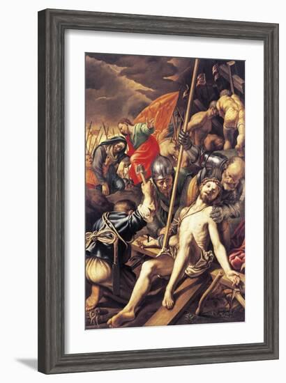 Christ Being Nailed to the Cross, 1577-Vincenzo Coronelli-Framed Premium Giclee Print