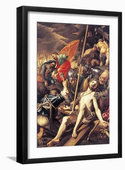 Christ Being Nailed to the Cross, 1577-Vincenzo Coronelli-Framed Premium Giclee Print