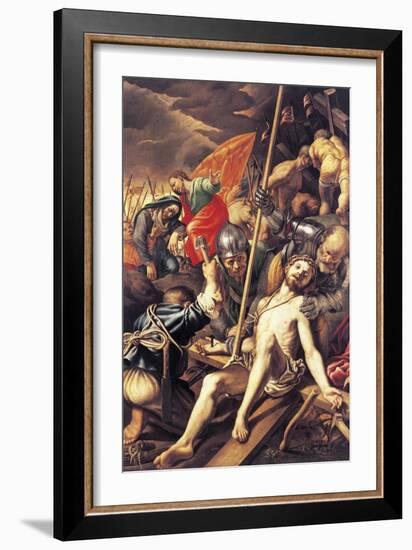 Christ Being Nailed to the Cross, 1577-Vincenzo Coronelli-Framed Giclee Print