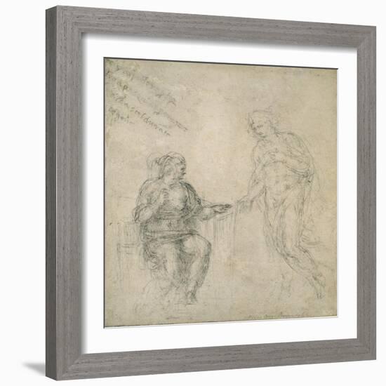 Christ Bidding Farewell to His Mother after the Resurrection, C.1560-Michelangelo Buonarroti-Framed Giclee Print