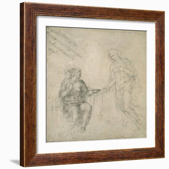 Christ Bidding Farewell to His Mother after the Resurrection, C.1560-Michelangelo Buonarroti-Framed Giclee Print