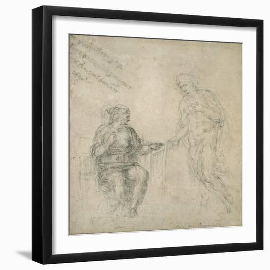 Christ Bidding Farewell to His Mother after the Resurrection, C.1560-Michelangelo Buonarroti-Framed Giclee Print