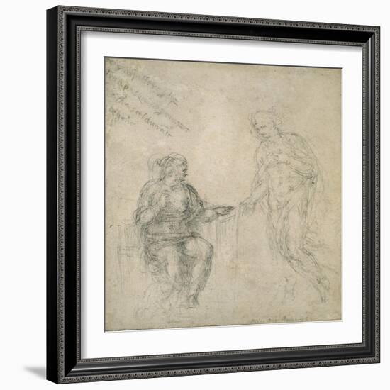 Christ Bidding Farewell to His Mother after the Resurrection, C.1560-Michelangelo Buonarroti-Framed Giclee Print