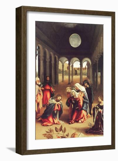 Christ Bids Farewell to His Mother-Lorenzo Lotto-Framed Art Print