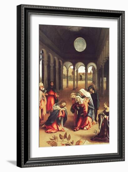 Christ Bids Farewell to His Mother-Lorenzo Lotto-Framed Art Print