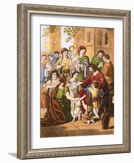 Christ Blessing Little Children-English-Framed Giclee Print