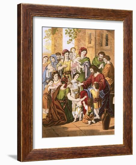 Christ Blessing Little Children-English-Framed Giclee Print