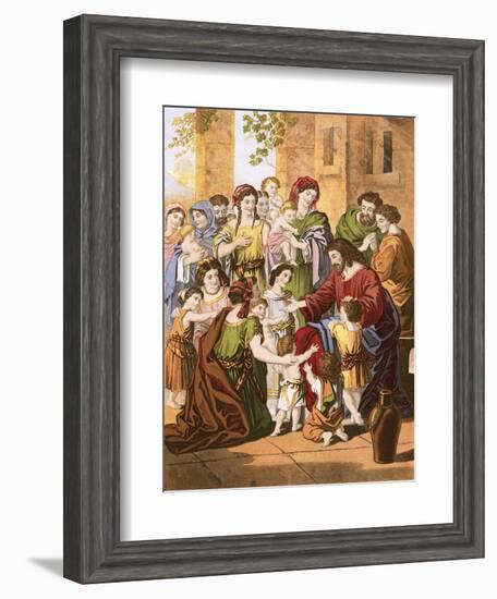 Christ Blessing Little Children-English-Framed Giclee Print
