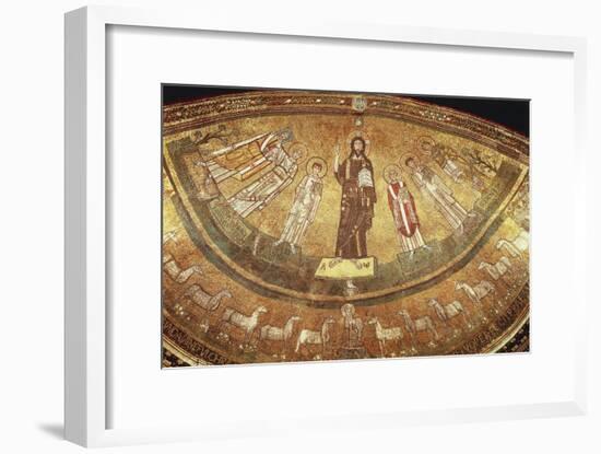 Christ Blessing, Saints and Gregory IV, Apse Mosaic, Basilica of San Marco, Rome, Italy-null-Framed Giclee Print