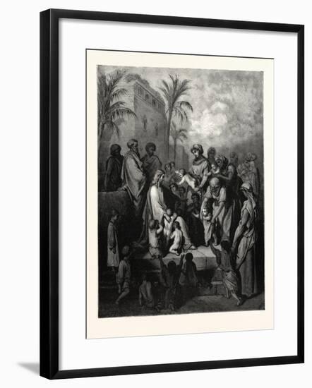 Christ Blessing the Children-Gustave Dore-Framed Giclee Print