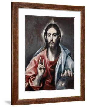 Christ Blessing ('The Savior of the World')-El Greco-Framed Giclee Print