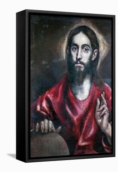 Christ Blessing (The Saviour of the World), 17th Century-El Greco-Framed Premier Image Canvas