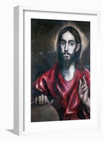 Christ Blessing (The Saviour of the World), 17th Century-El Greco-Framed Giclee Print