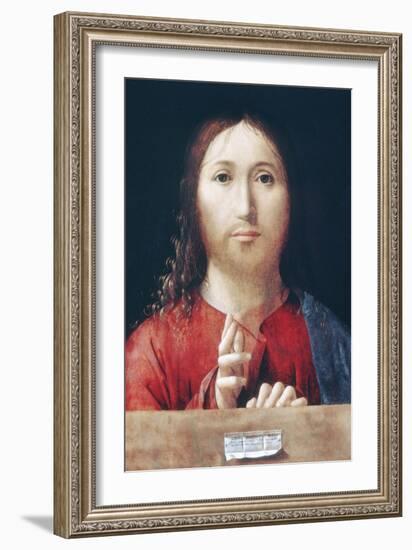 Christ Blessing-Antonello da Messina-Framed Art Print