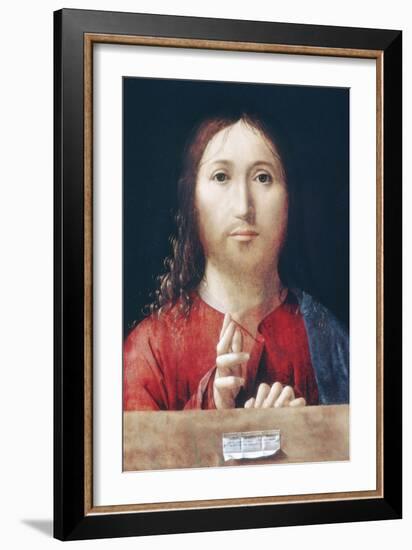 Christ Blessing-Antonello da Messina-Framed Art Print