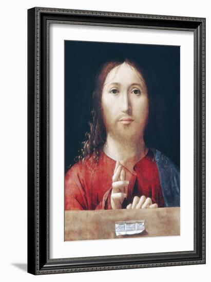 Christ Blessing-Antonello da Messina-Framed Art Print