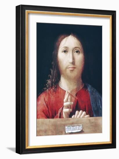 Christ Blessing-Antonello da Messina-Framed Art Print