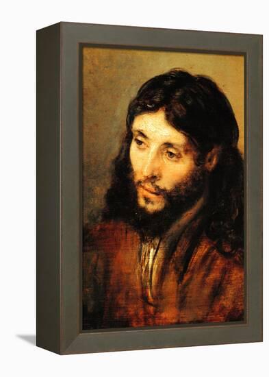 Christ by Rembrandt-Rembrandt van Rijn-Framed Stretched Canvas