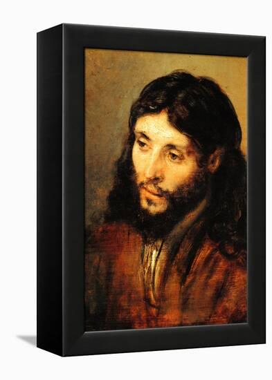 Christ by Rembrandt-Rembrandt van Rijn-Framed Stretched Canvas