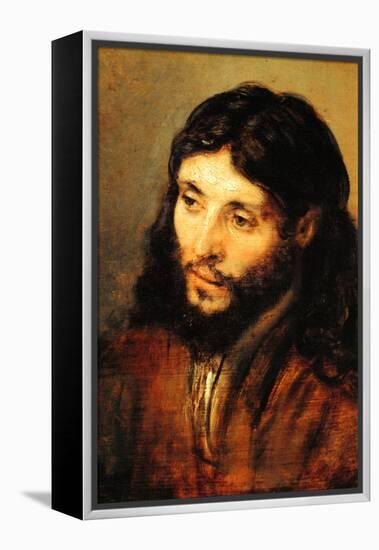 Christ by Rembrandt-Rembrandt van Rijn-Framed Stretched Canvas