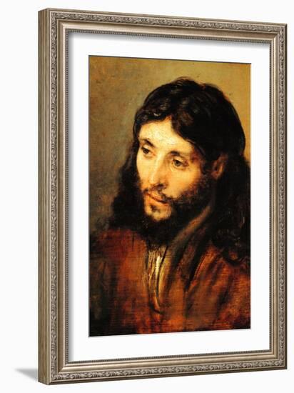 Christ by Rembrandt-Rembrandt van Rijn-Framed Art Print