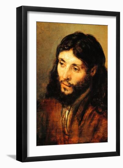 Christ by Rembrandt-Rembrandt van Rijn-Framed Art Print