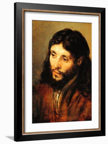 Christ by Rembrandt-Rembrandt van Rijn-Framed Art Print