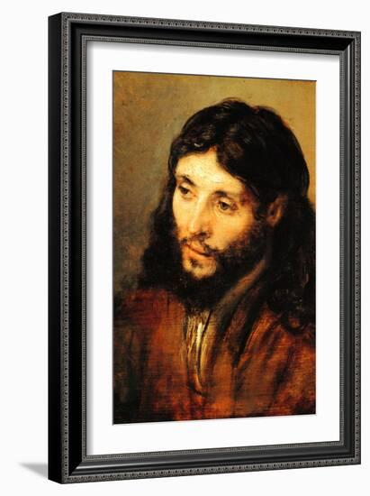 Christ by Rembrandt-Rembrandt van Rijn-Framed Art Print