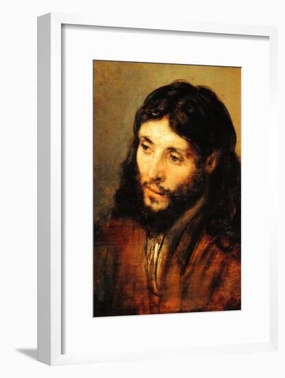 Christ by Rembrandt-Rembrandt van Rijn-Framed Art Print