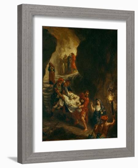 Christ Carried Down to the Tomb-Eugene Delacroix-Framed Photographic Print