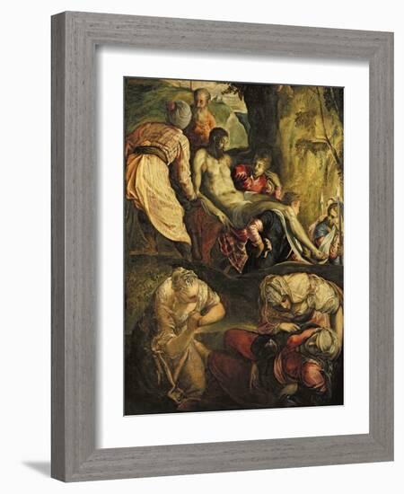 Christ Carried to the Tomb, Late 1550s-Jacopo Robusti Tintoretto-Framed Giclee Print