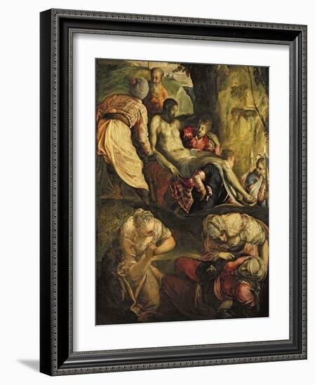 Christ Carried to the Tomb, Late 1550s-Jacopo Robusti Tintoretto-Framed Giclee Print