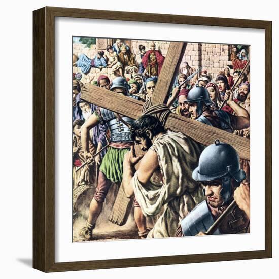 Christ Carrying His Cross-Jack Hayes-Framed Giclee Print