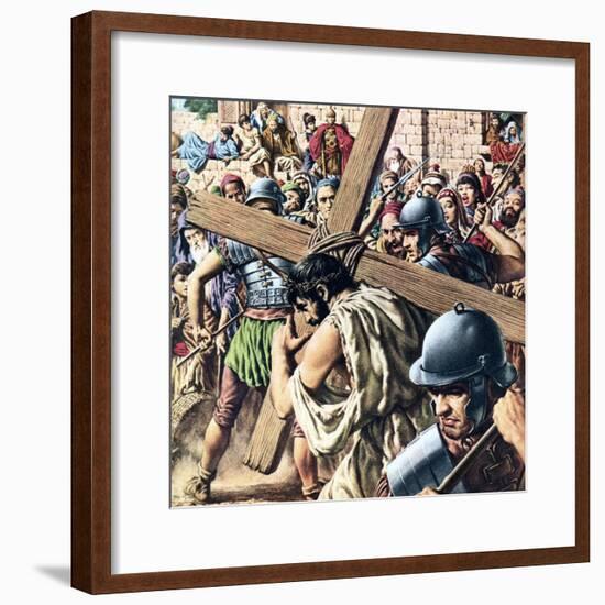 Christ Carrying His Cross-Jack Hayes-Framed Giclee Print