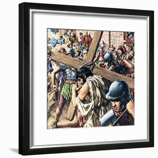 Christ Carrying His Cross-Jack Hayes-Framed Giclee Print