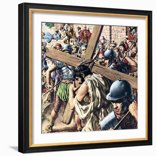 Christ Carrying His Cross-Jack Hayes-Framed Giclee Print