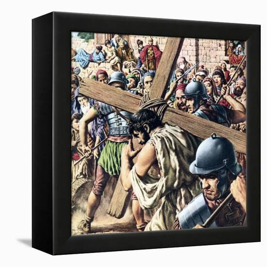 Christ Carrying His Cross-Jack Hayes-Framed Premier Image Canvas