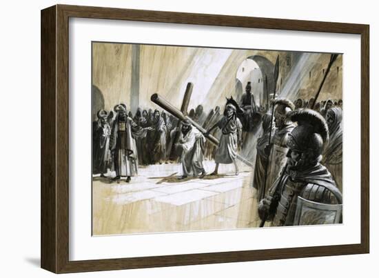Christ Carrying the Cross-Andrew Howat-Framed Giclee Print