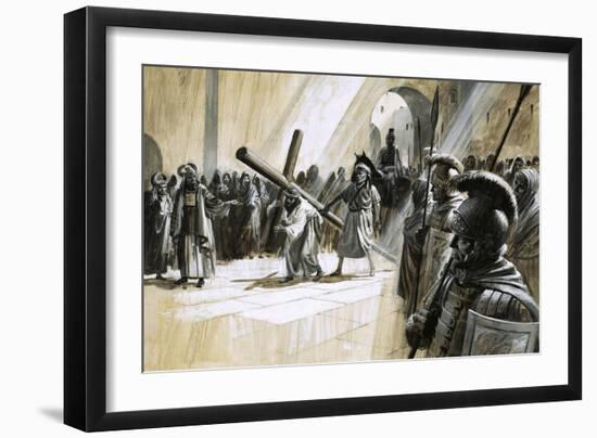 Christ Carrying the Cross-Andrew Howat-Framed Giclee Print