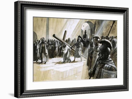 Christ Carrying the Cross-Andrew Howat-Framed Giclee Print