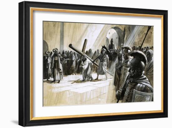 Christ Carrying the Cross-Andrew Howat-Framed Giclee Print