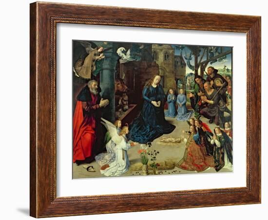 Christ Child Adored by Angels, Central Panel of the Portinari Altarpiece, c.1479-Hugo van der Goes-Framed Giclee Print