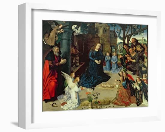 Christ Child Adored by Angels, Central Panel of the Portinari Altarpiece, c.1479-Hugo van der Goes-Framed Giclee Print