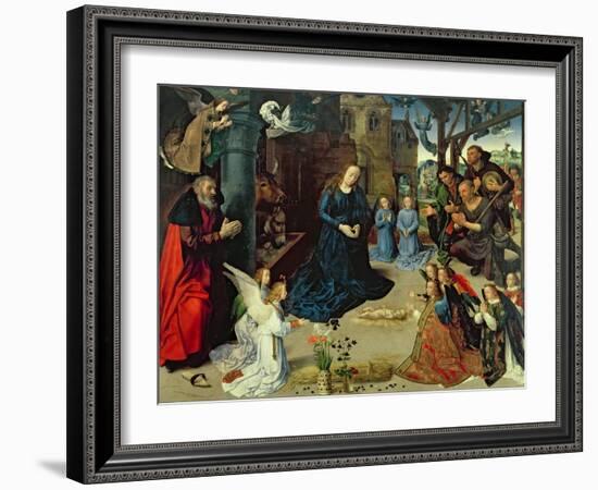 Christ Child Adored by Angels, Central Panel of the Portinari Altarpiece, c.1479-Hugo van der Goes-Framed Giclee Print